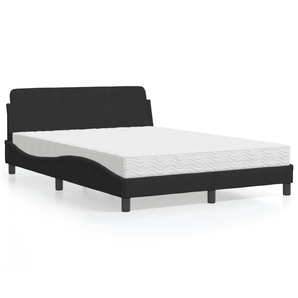 vidaXL Bed met matras "Dover" fluweel lichtgrijs 80x200 cm