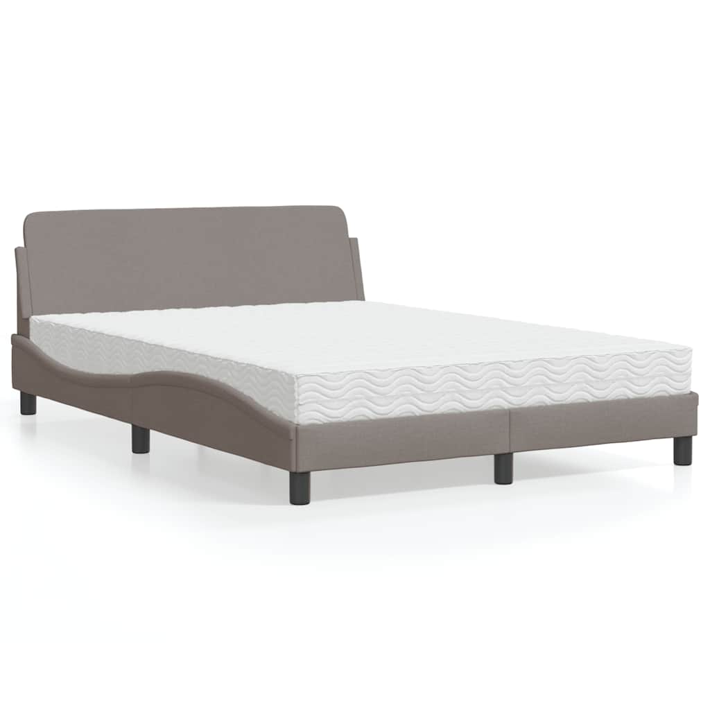 vidaXL Bed met matras "Dover" stof lichtgrijs 80x200 cm