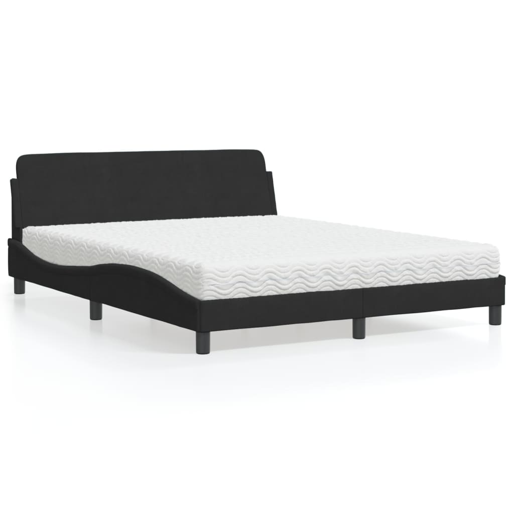 vidaXL Bed met matras "Dover" fluweel lichtgrijs 80x200 cm