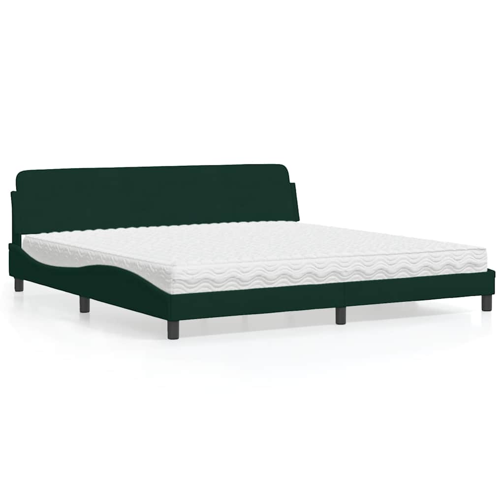 vidaXL Bed met matras "Dover" fluweel lichtgrijs 80x200 cm