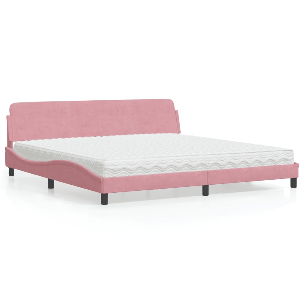 vidaXL Bed met matras "Dover" fluweel lichtgrijs 80x200 cm