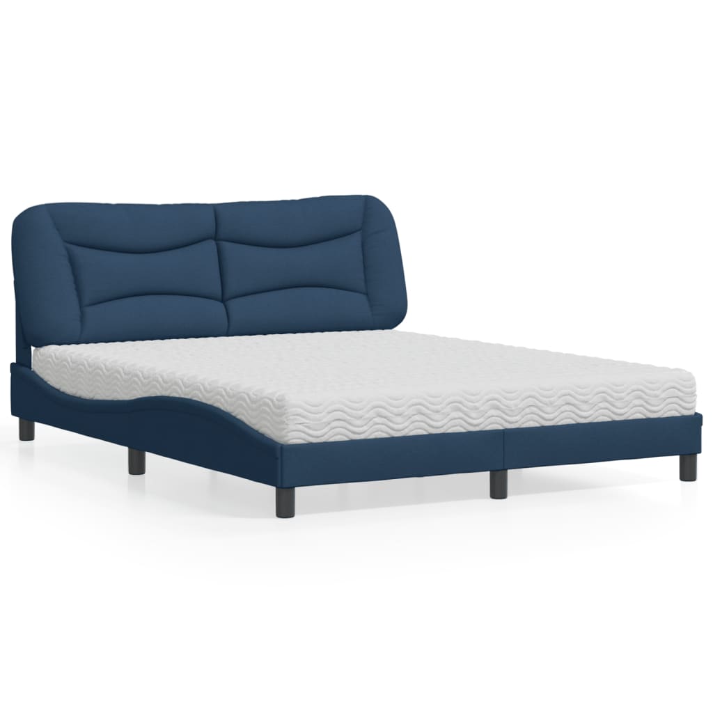 vidaXL Lit avec matelas "Hvar" gris en tissu 80x200 cm