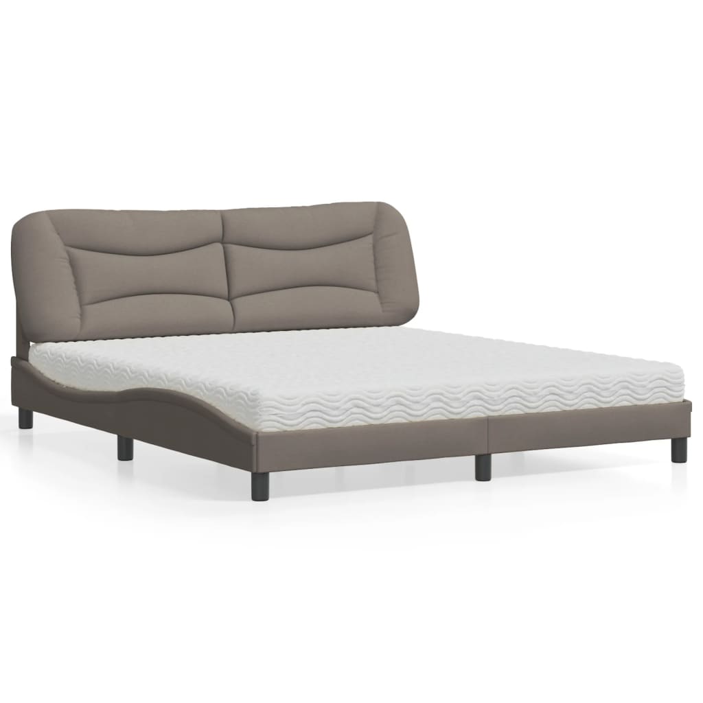 vidaXL Lit avec matelas "Hvar" gris en tissu 80x200 cm