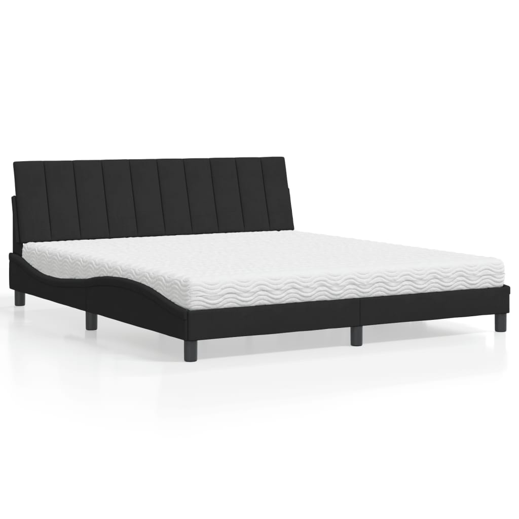 vidaXL Bed met matras "Hanko" fluweel lichtgrijs 80x200 cm