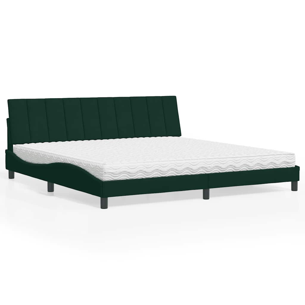 vidaXL Bed met matras "Hanko" fluweel lichtgrijs 80x200 cm