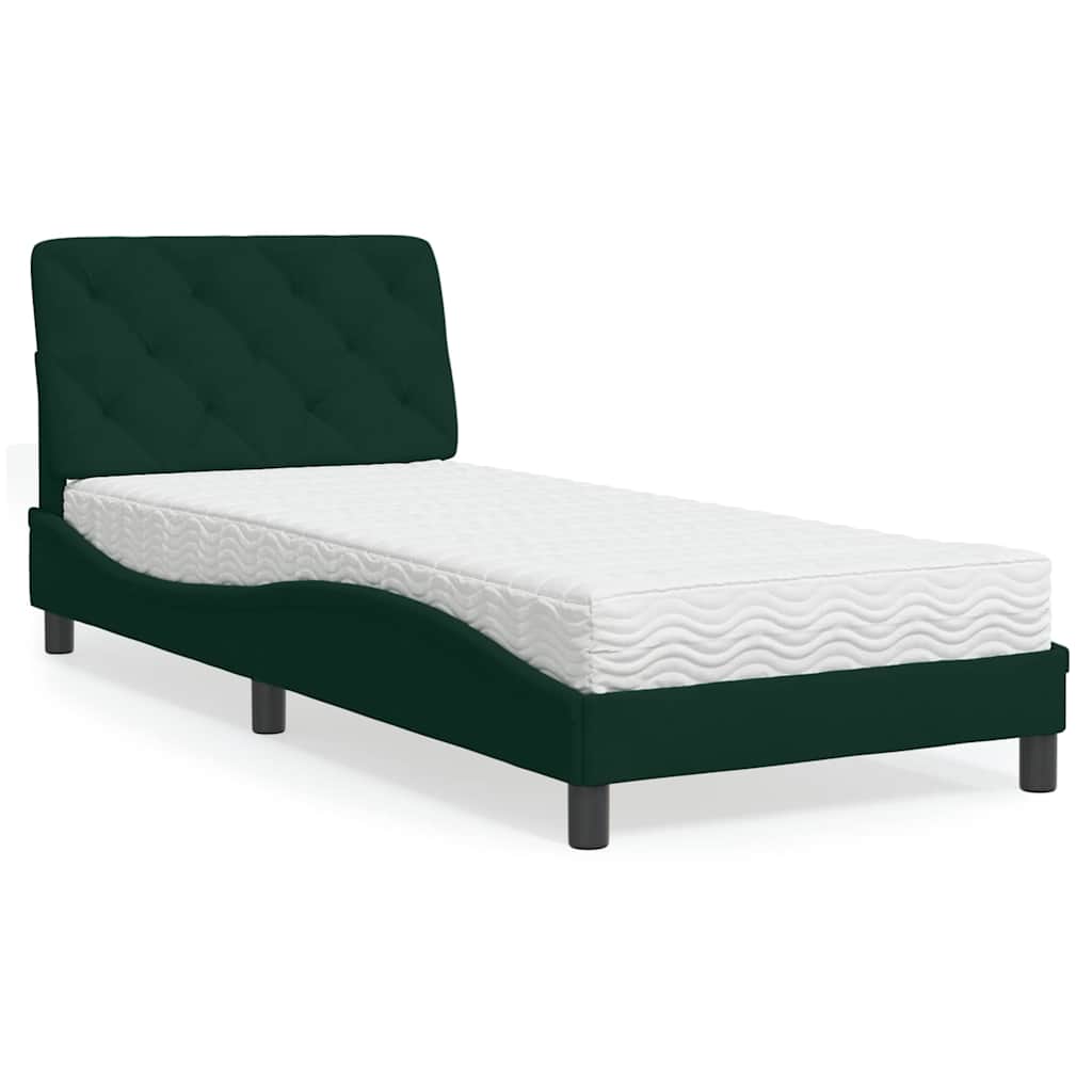 vidaXL Bed met matras fluweel lichtgrijs 80x200 cm