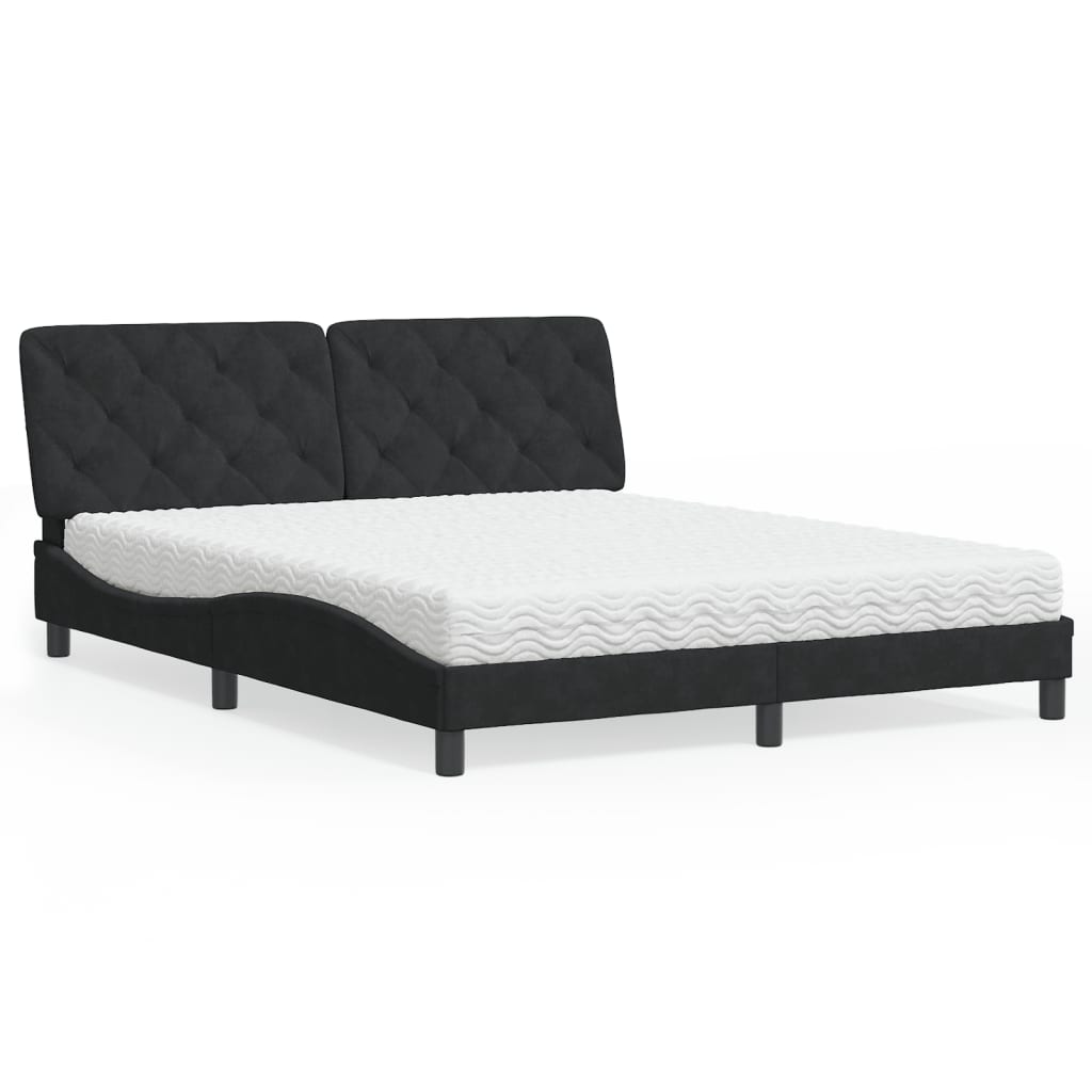 vidaXL Bed met matras fluweel lichtgrijs 80x200 cm