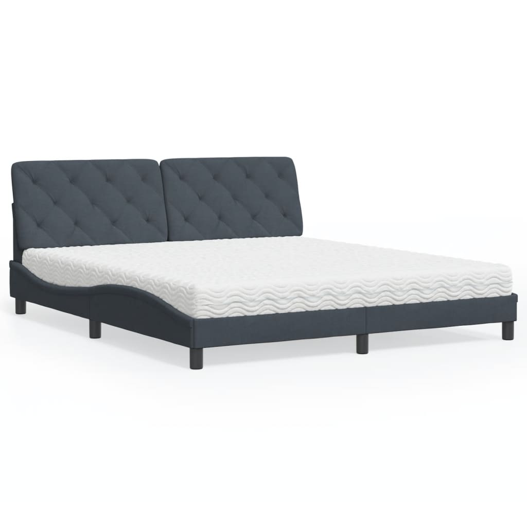 vidaXL Bed met matras fluweel lichtgrijs 80x200 cm