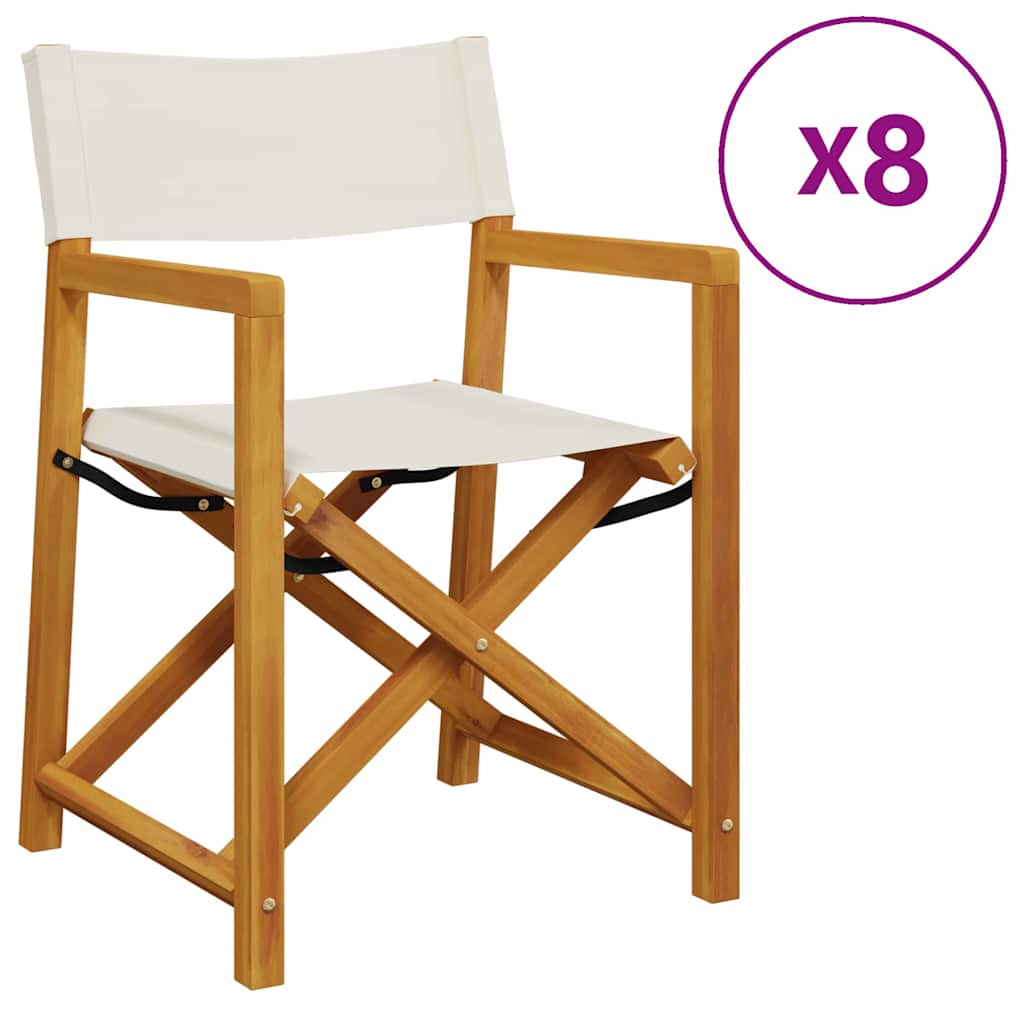 vidaXL Tuinstoelen 4 st inklapbaar stof crèmewit