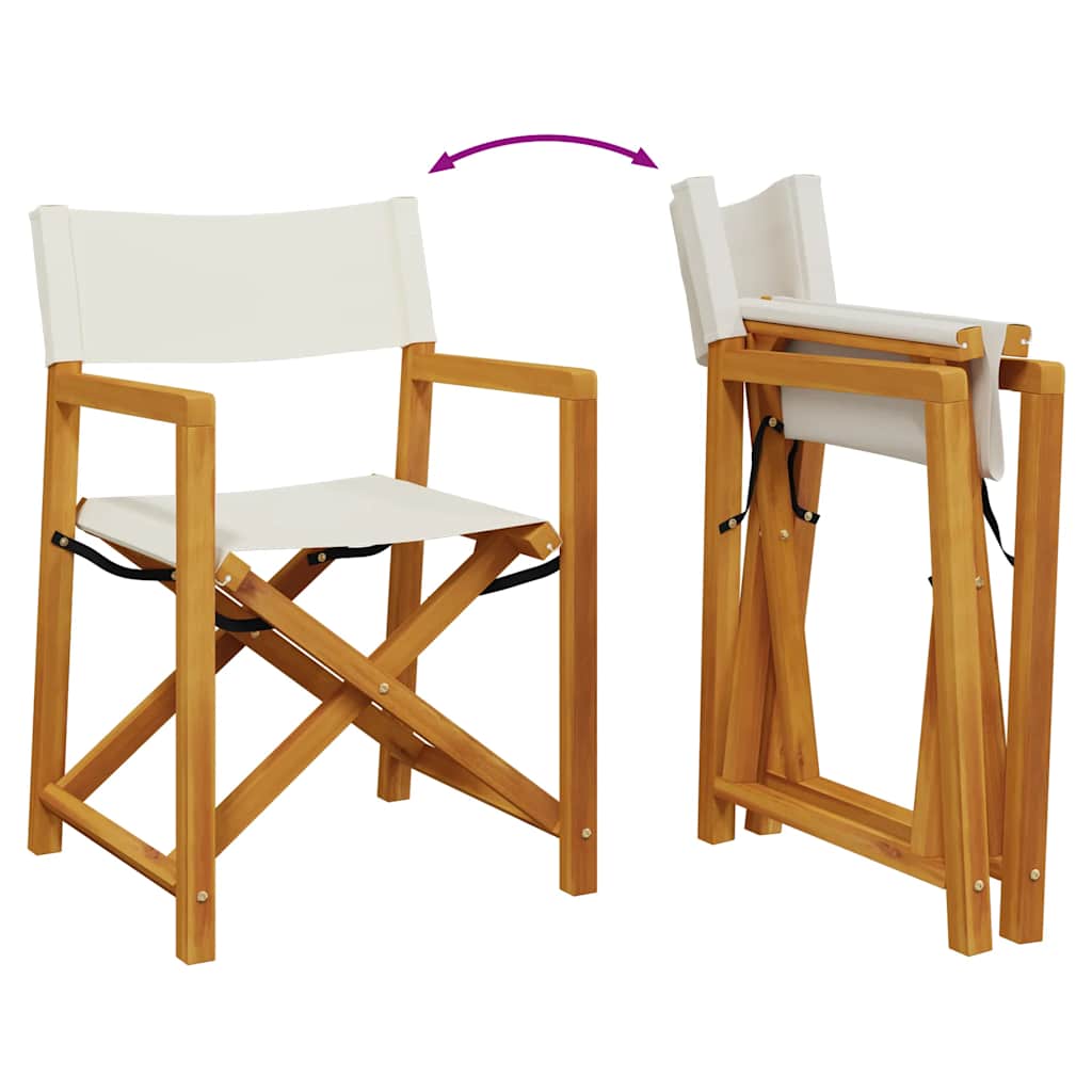 vidaXL Tuinstoelen 4 st inklapbaar stof crèmewit