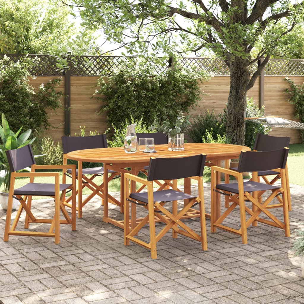 vidaXL Tuinstoelen 4 st inklapbaar stof crèmewit