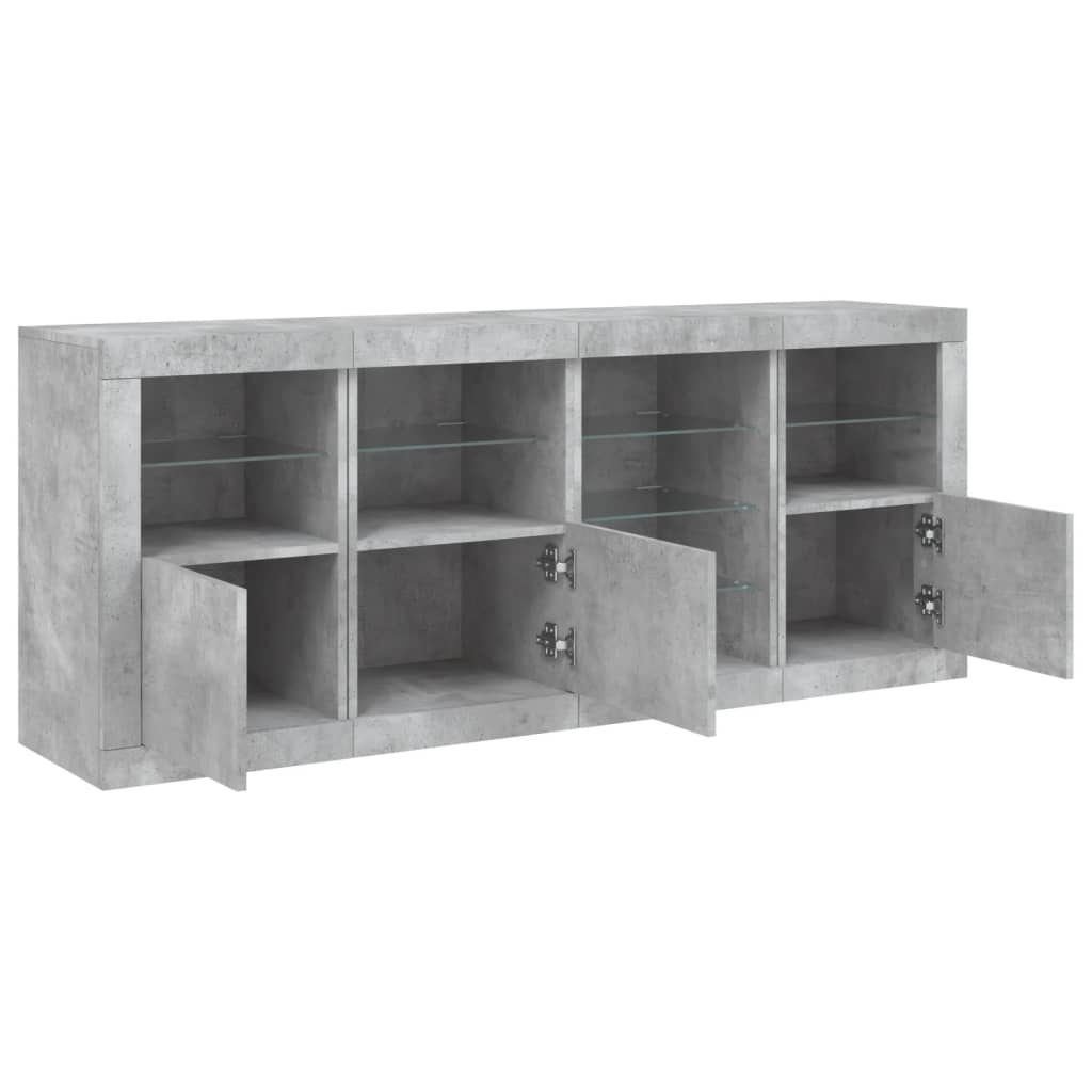 vidaXL Dressoir met LED-verlichting 164x37x67 cm wit