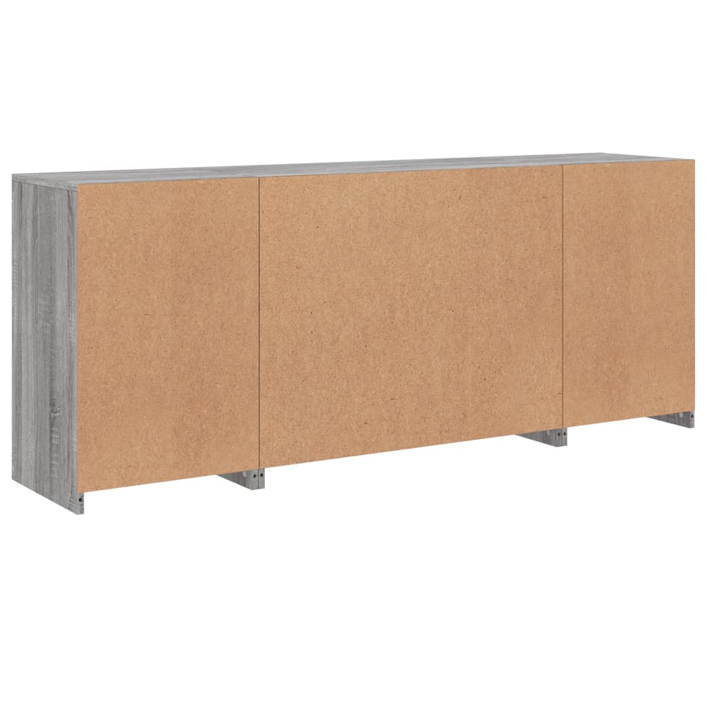 vidaXL Dressoir met LED-verlichting 163x37x67 cm wit