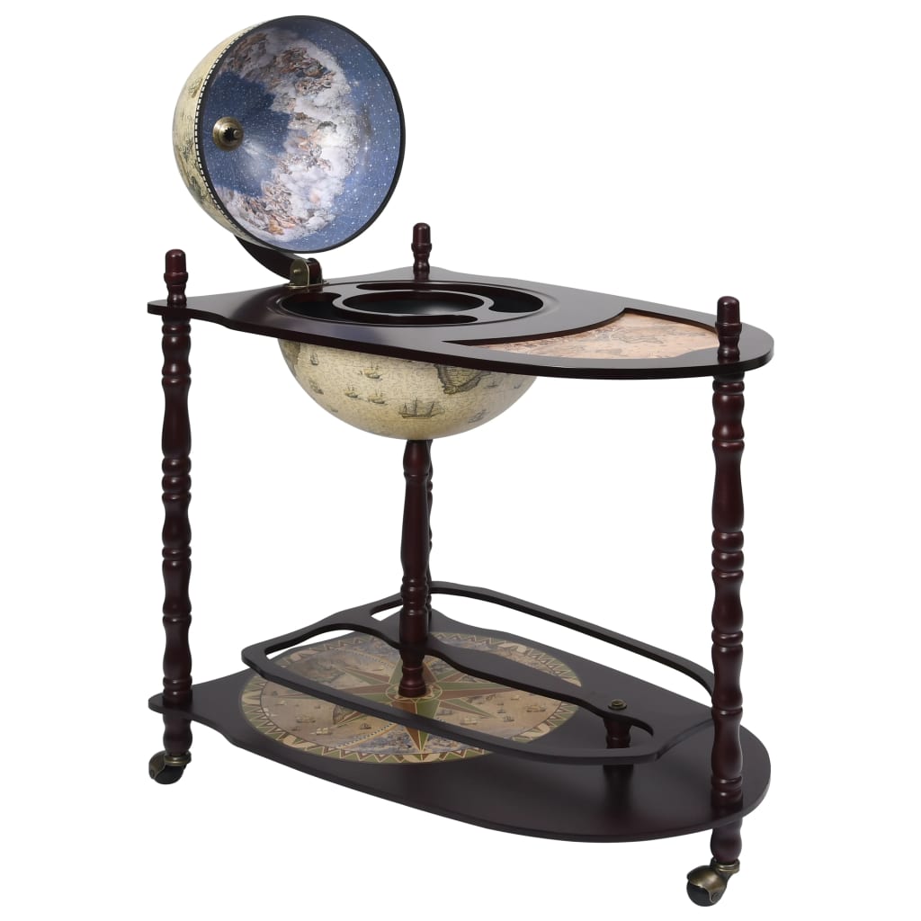 vidaXL Freestanding Globe Bar Eucalyptus Wood