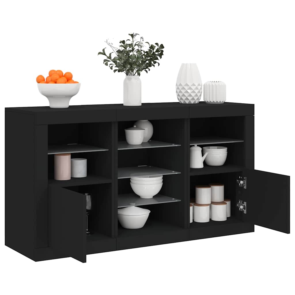 vidaXL Dressoir met LED-verlichting 123x37x67 cm wit