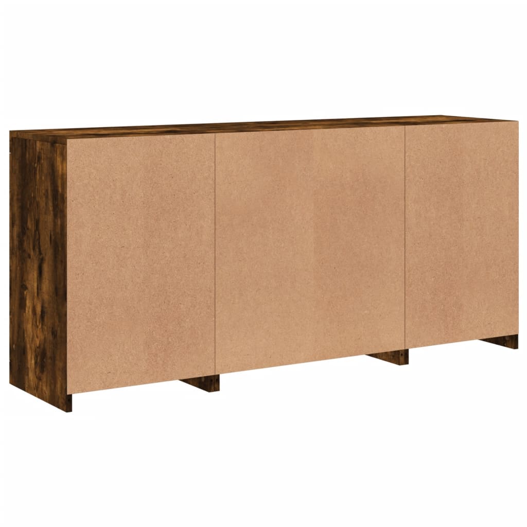 vidaXL Sideboard with LED lights 142.5x37x67 cm white