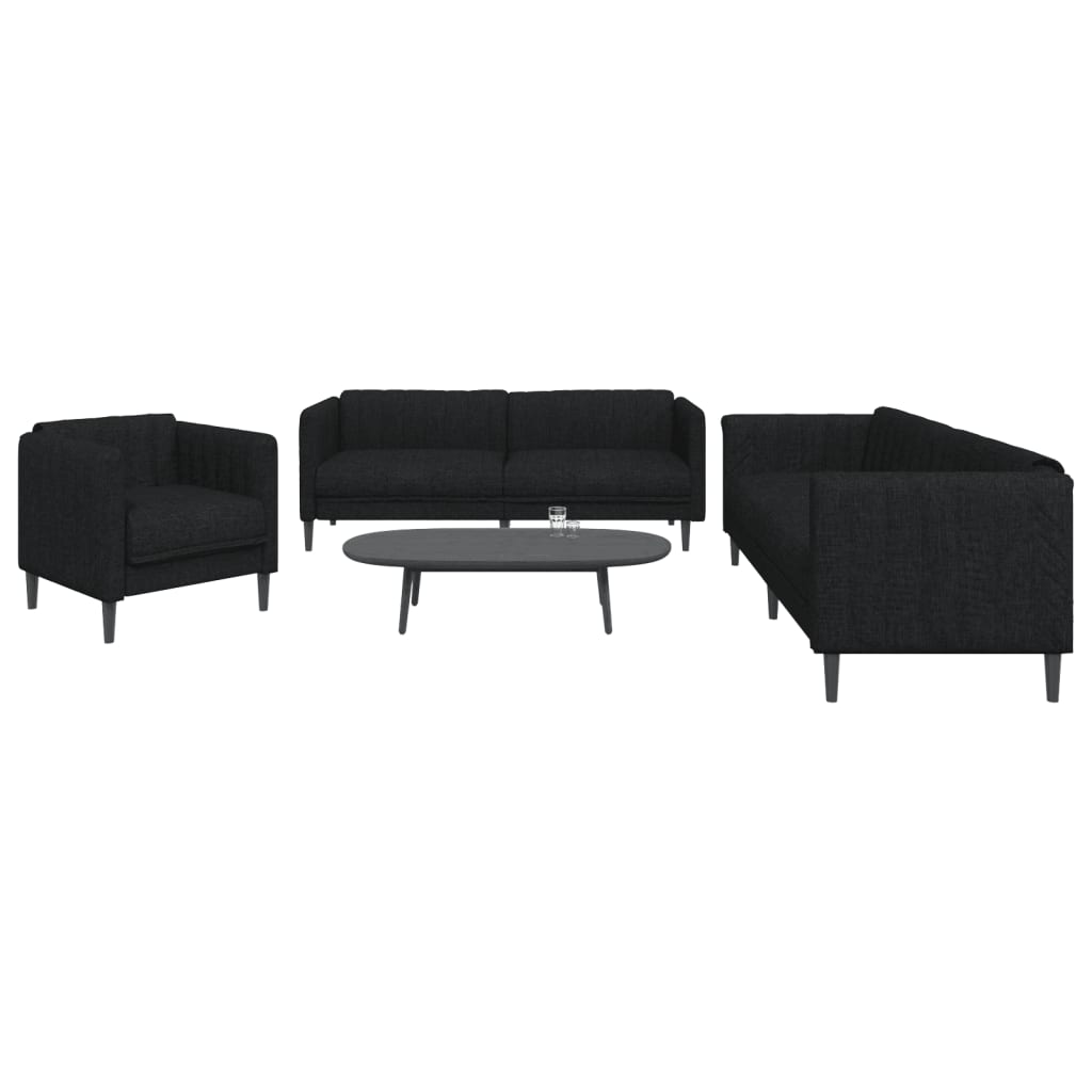 vidaXL 3-piece Lounge Set fabric light grey