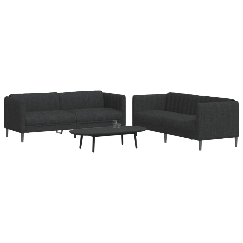 vidaXL 3-piece Lounge Set fabric light grey