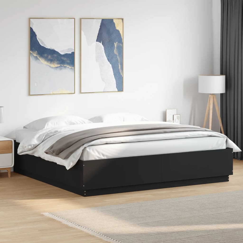 vidaXL Bedframe massief hout wit 200x200 cm