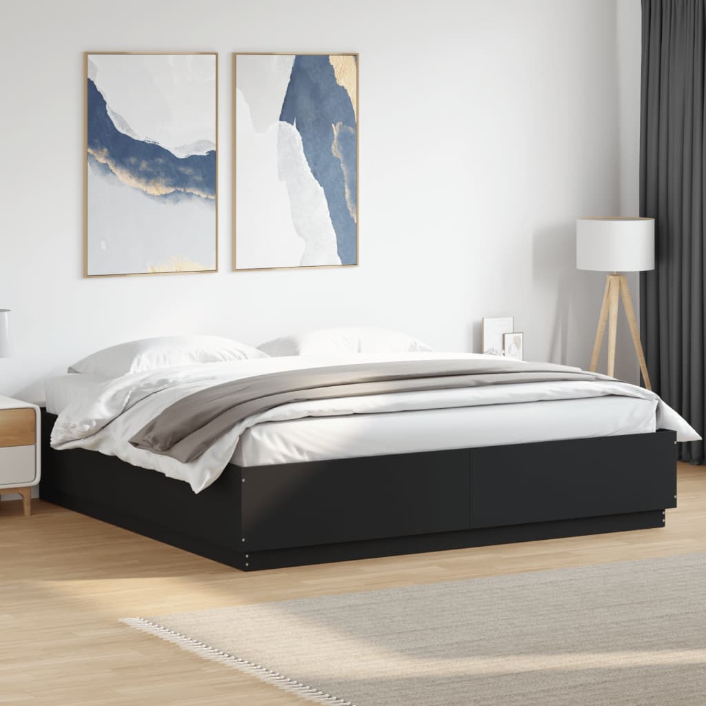 vidaXL Bedframe massief hout wit 200x200 cm