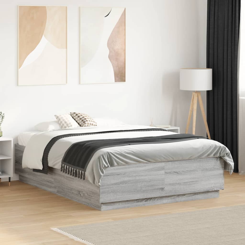 vidaXL Bedframe massief hout wit 200x200 cm