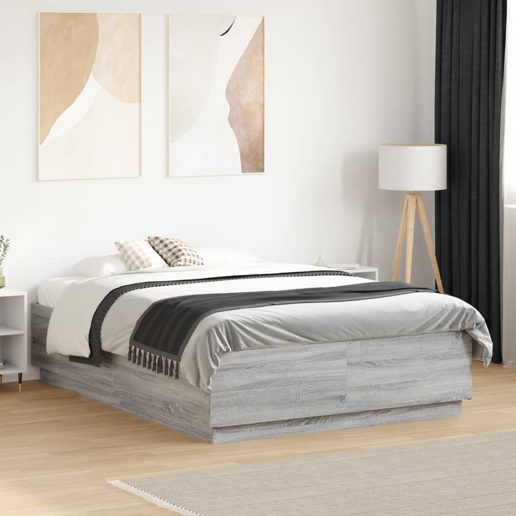 vidaXL Bedframe massief hout wit 200x200 cm