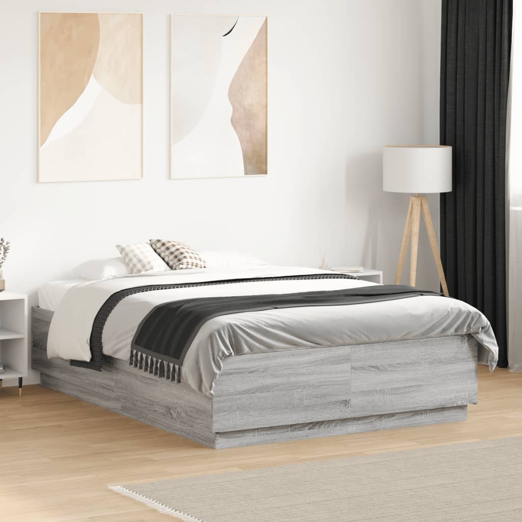 vidaXL Bedframe massief hout wit 200x200 cm