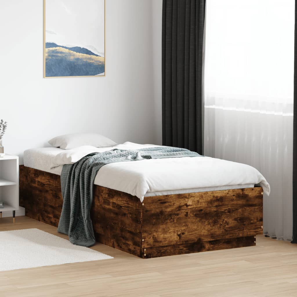 vidaXL Bedframe massief hout wit 200x200 cm