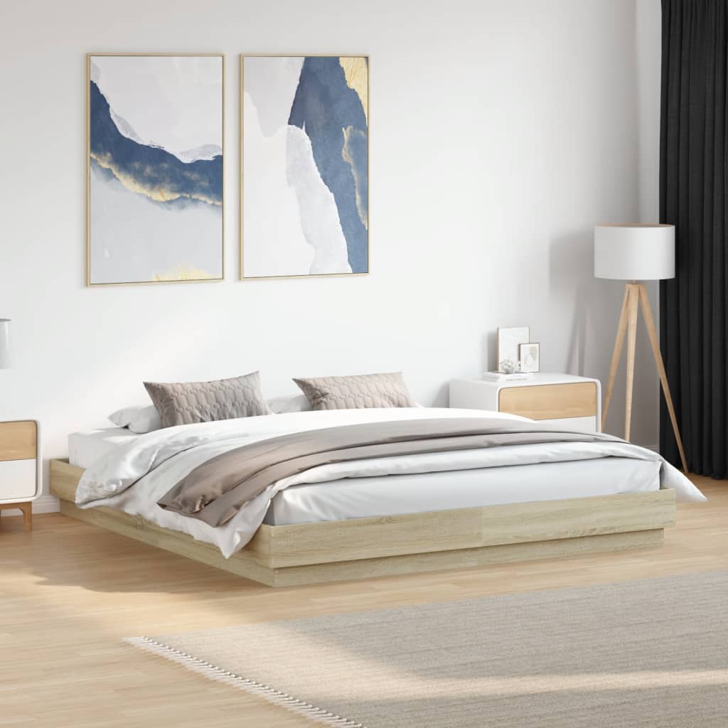 vidaXL Cadre de lit massif blanc 200x200 cm
