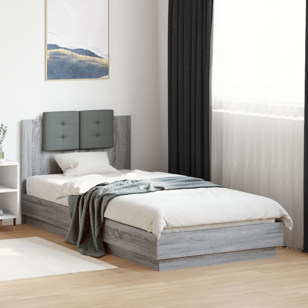 vidaXL Bedframe met hoofdeinde bewerkt hout wit 200x200 cm