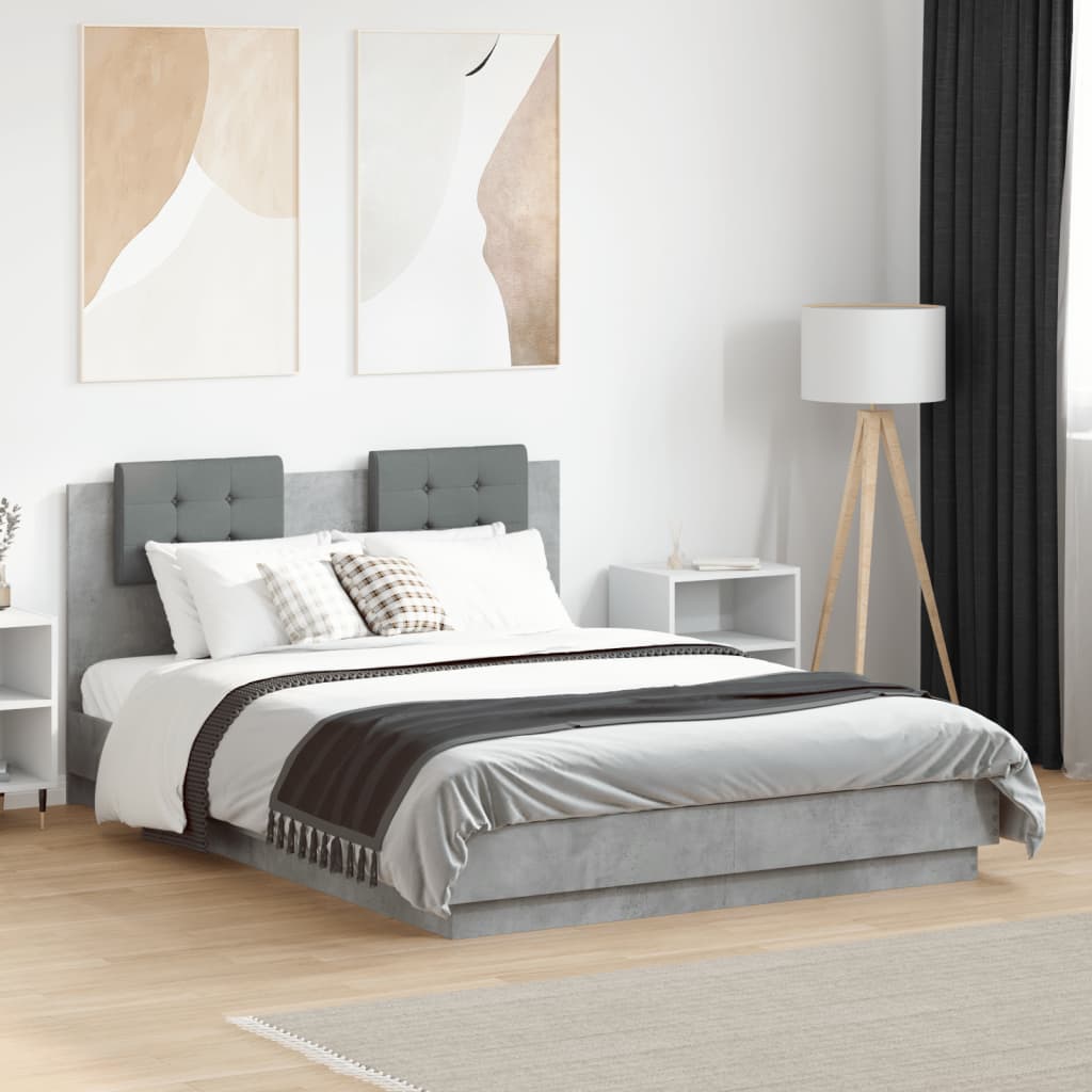 vidaXL Bedframe met hoofdeinde bewerkt hout wit 200x200 cm