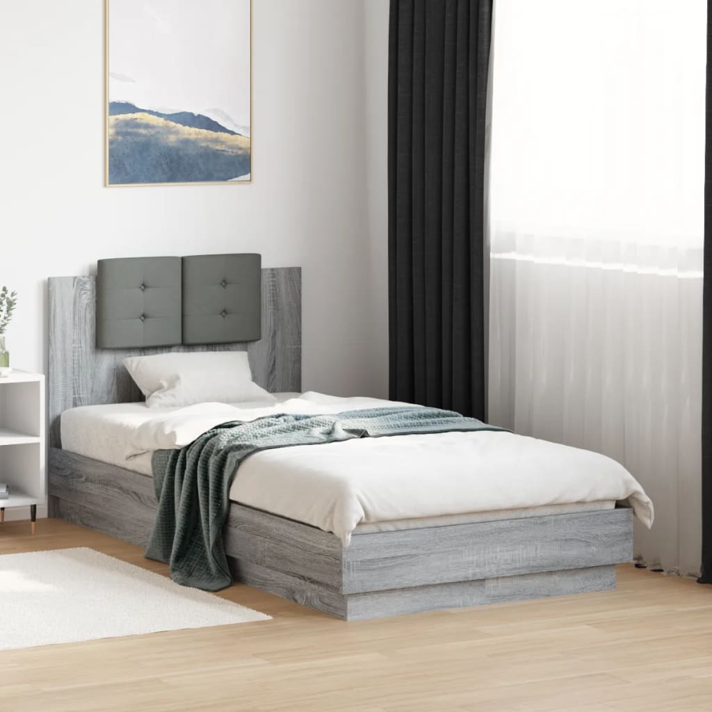 vidaXL Bedframe met hoofdeinde bewerkt hout wit 200x200 cm