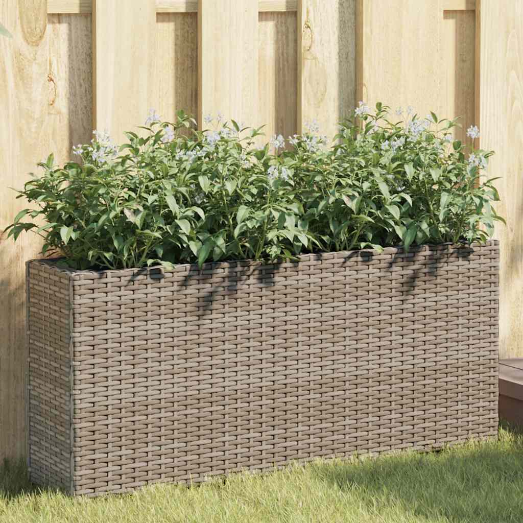 vidaXL Plantenbakken met 2 potten 2 st 90x20x40 cm poly rattan zwart