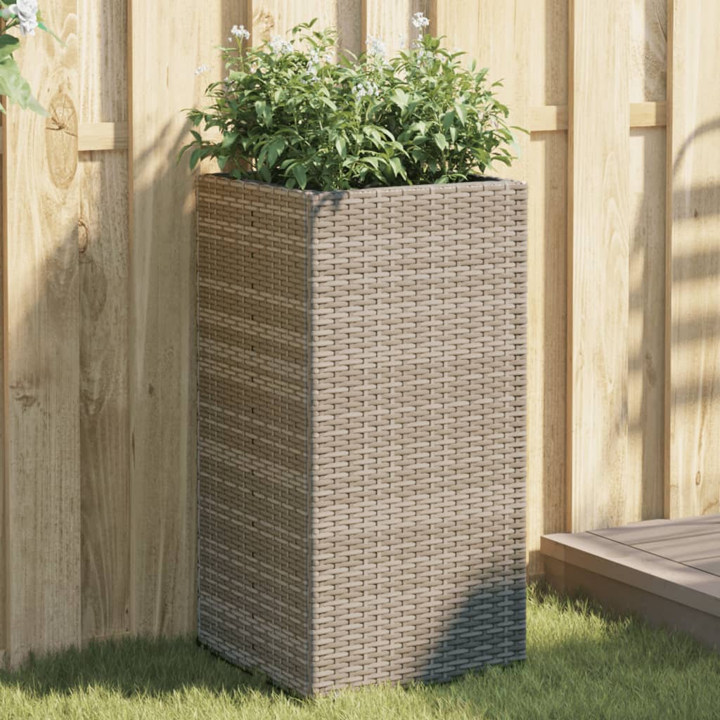 vidaXL Plantenbakken 2 st 30x30x60 cm poly rattan zwart