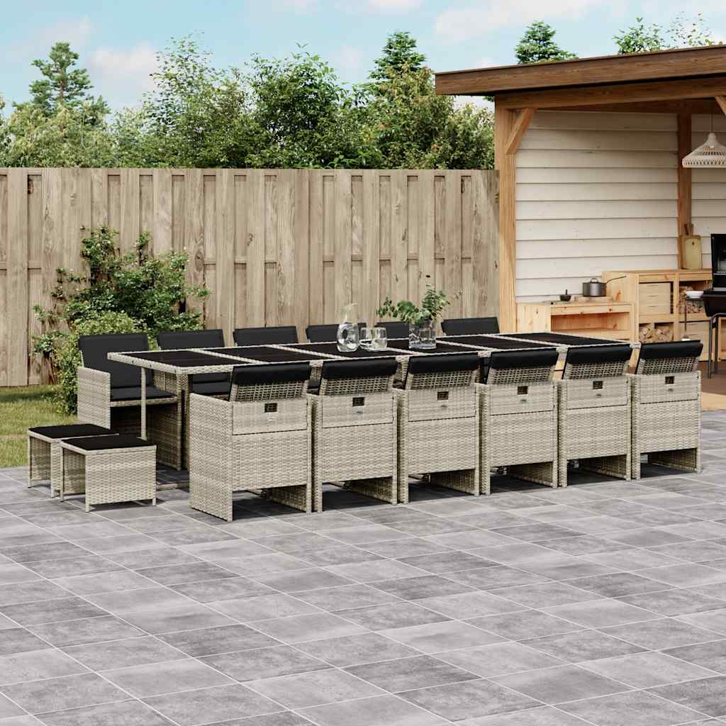 vidaXL 9-piece Garden Dining Set Poly Rattan Black