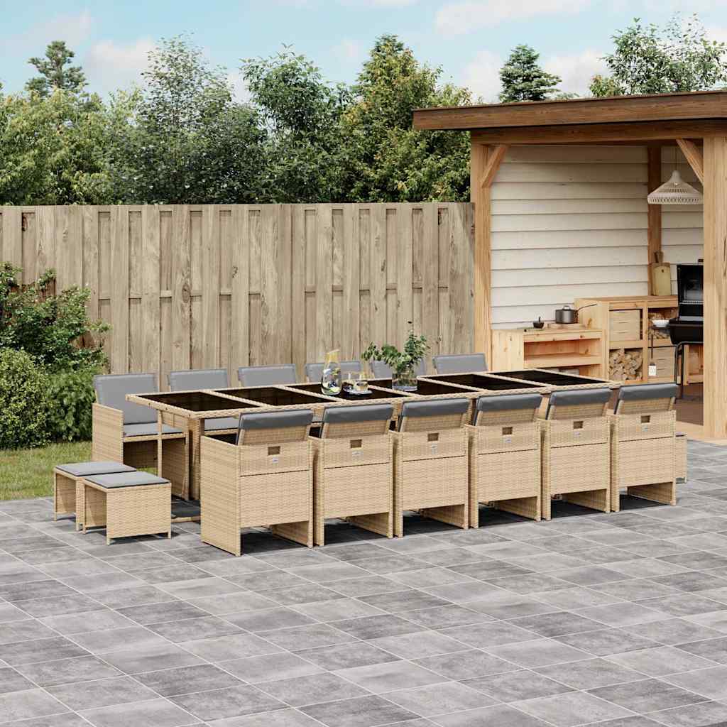 vidaXL 9-piece Garden Dining Set Poly Rattan Black