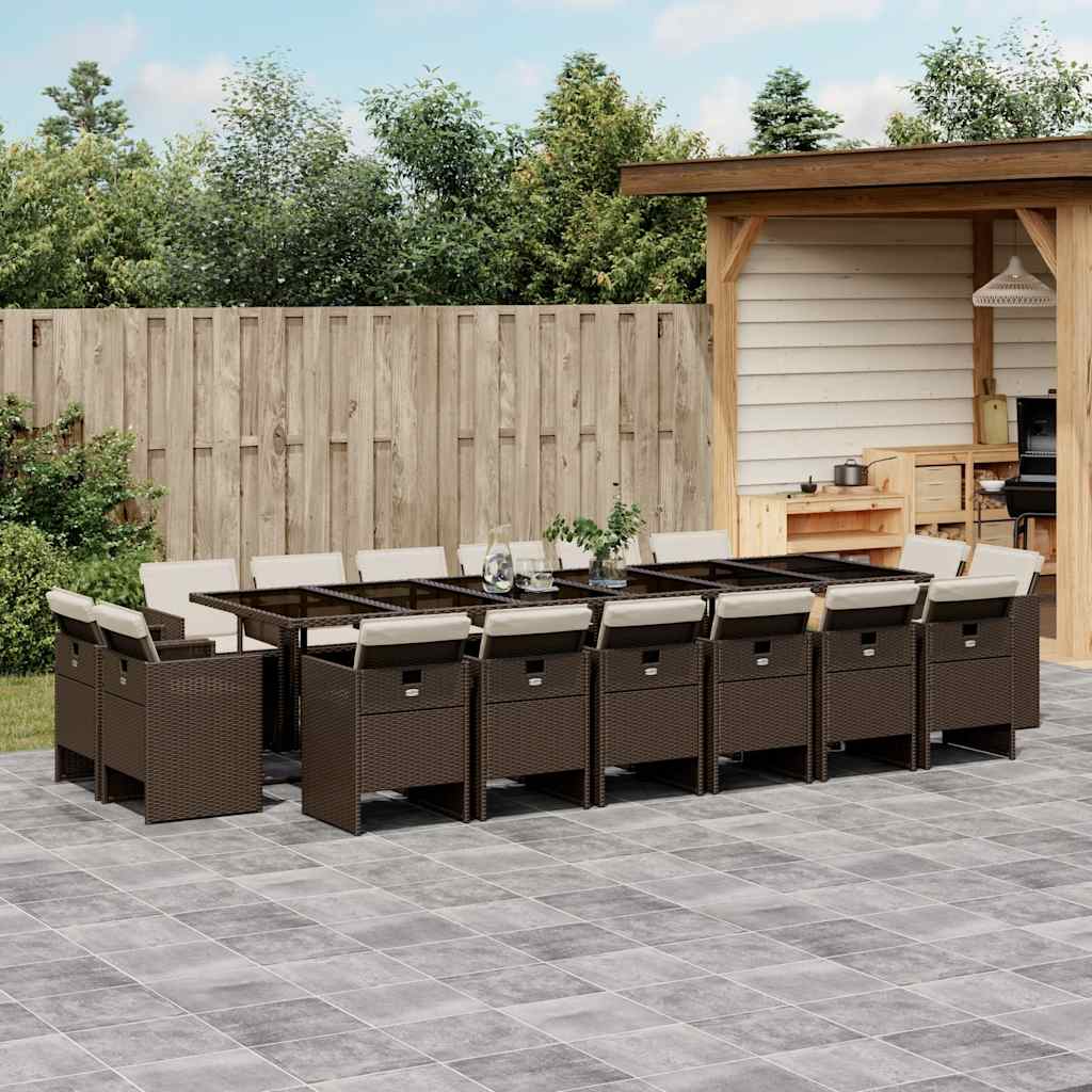 vidaXL 9-delige Tuinset poly rattan zwart