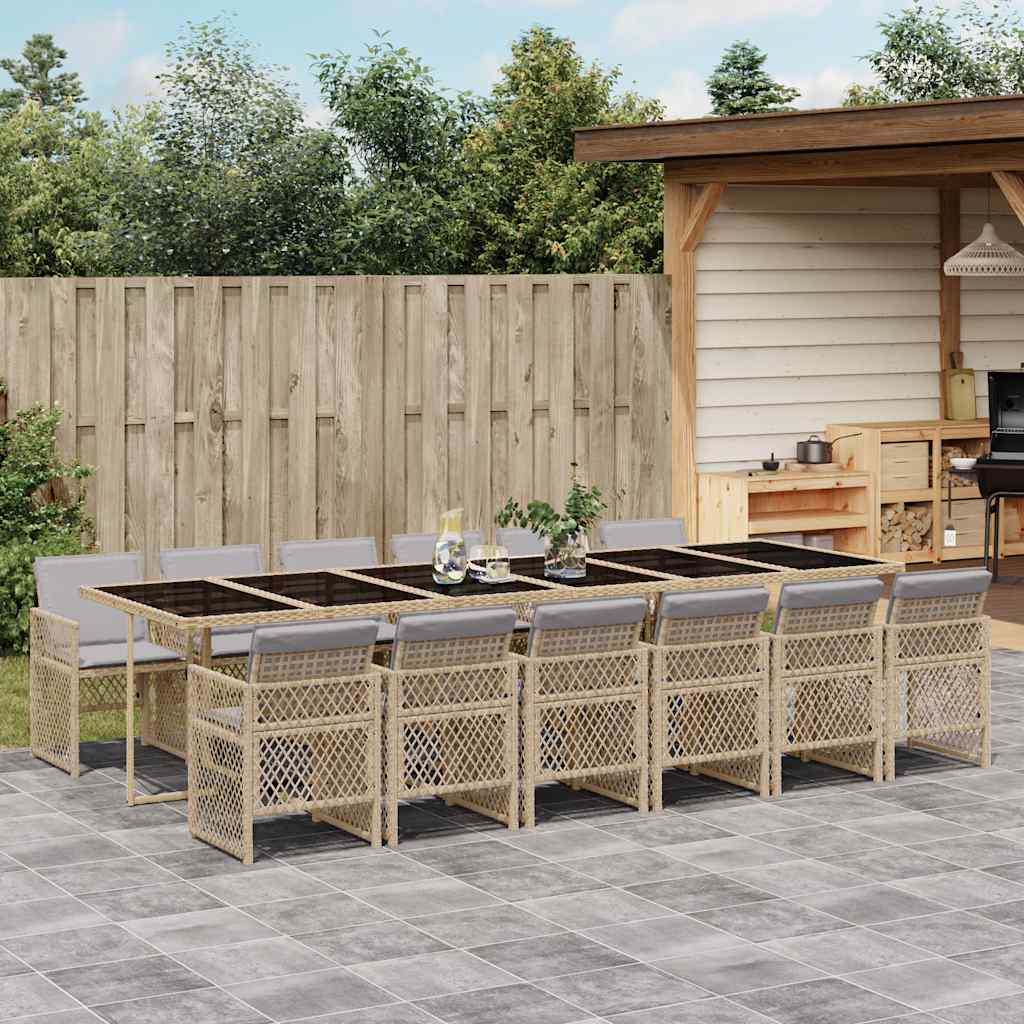 vidaXL 5-delige Tuinset met kussens poly rattan zwart