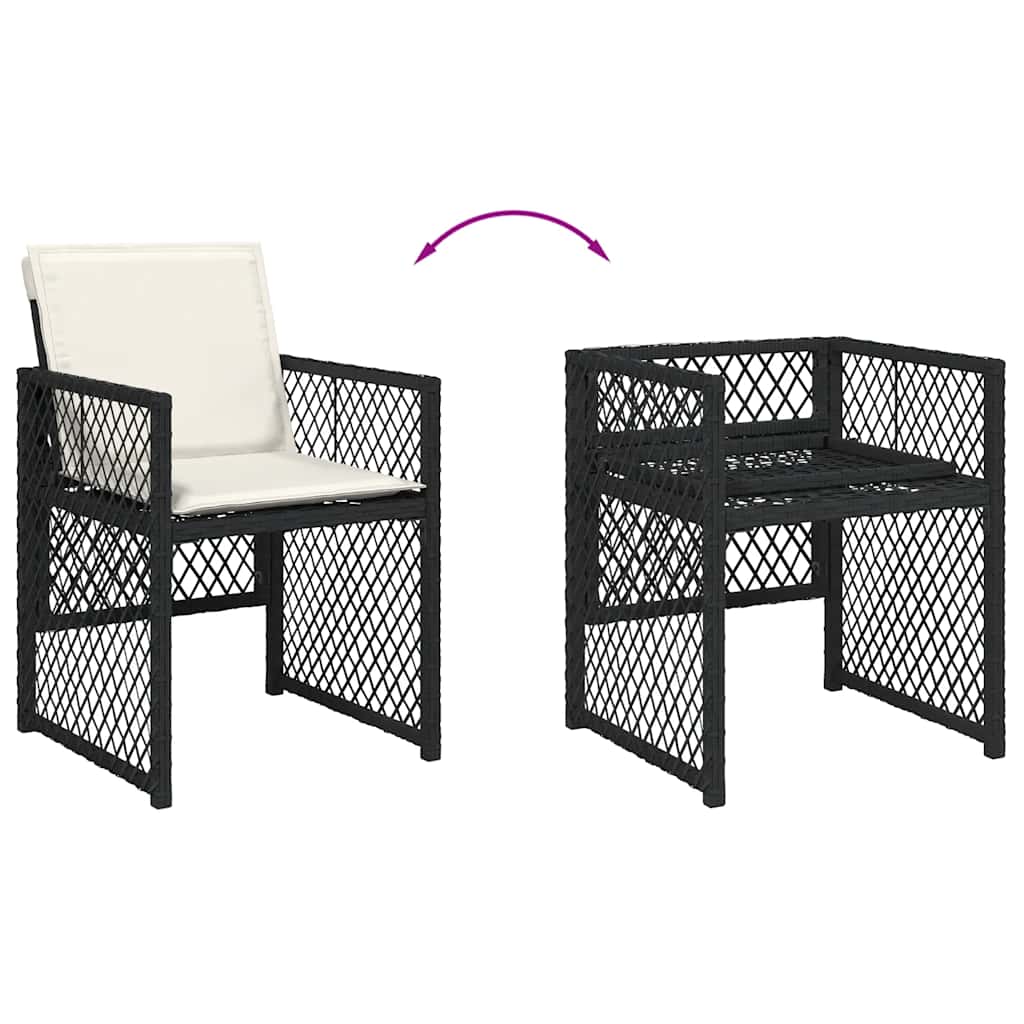vidaXL 9-piece Garden Dining Set poly rattan black