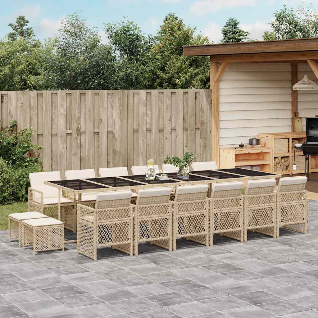vidaXL 9-piece Garden Dining Set poly rattan black