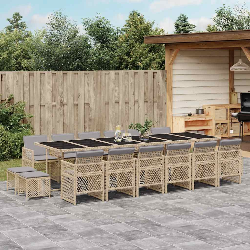 vidaXL 9-piece Garden Dining Set poly rattan black