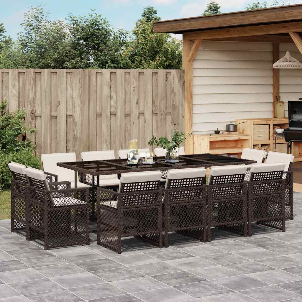 vidaXL 9-delige Tuinset poly rattan zwart