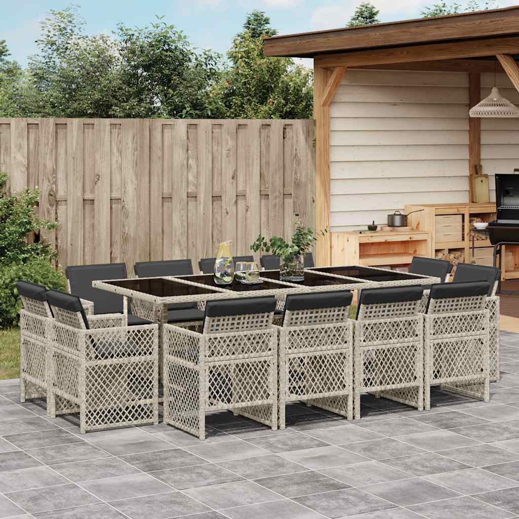 vidaXL 9-delige Tuinset poly rattan zwart