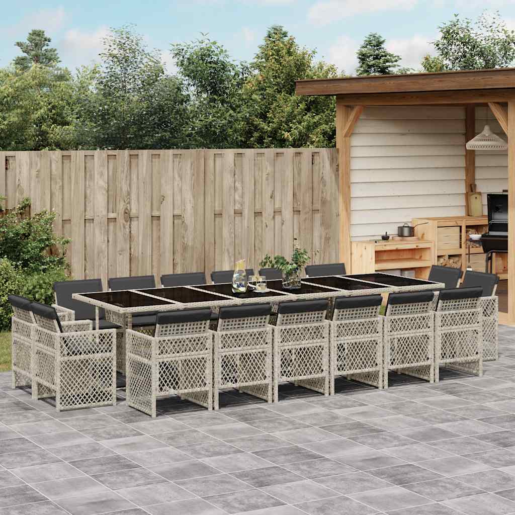 vidaXL 9-delige Tuinset poly rattan zwart