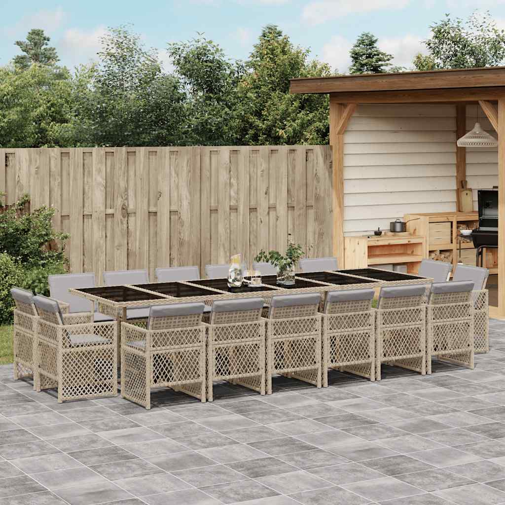 vidaXL 9-delige Tuinset poly rattan zwart