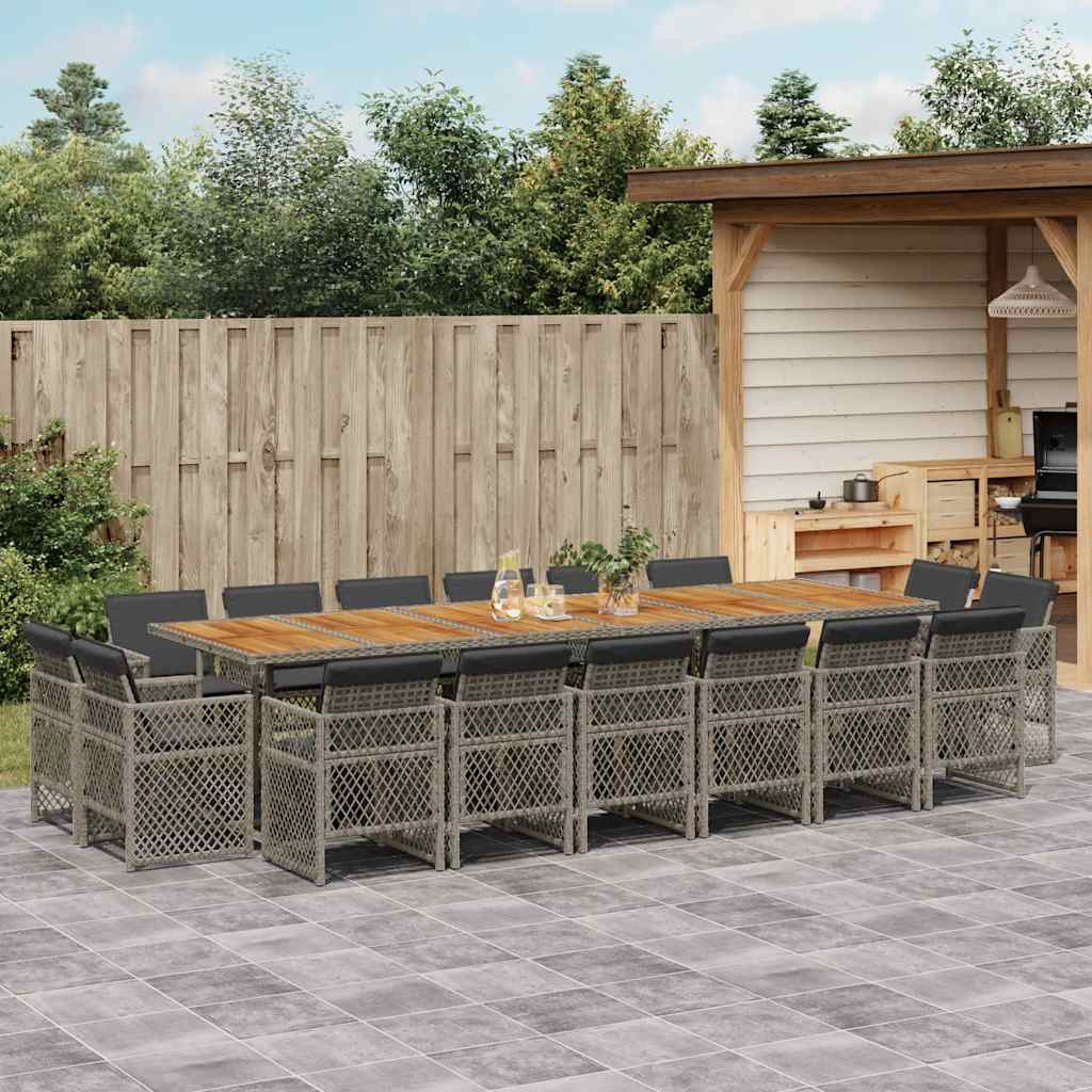 vidaXL 9-delige Tuinset poly rattan zwart