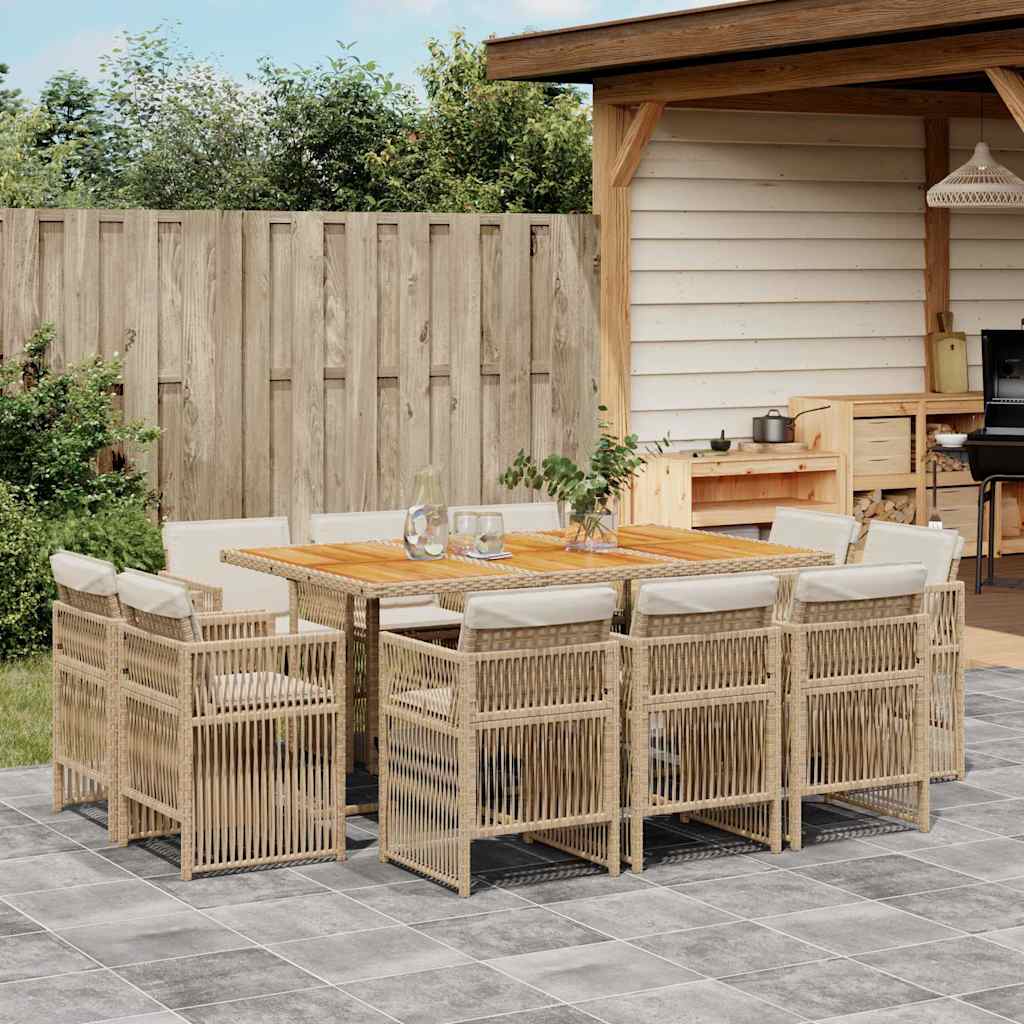 vidaXL 9-delige Tuinset poly rattan zwart