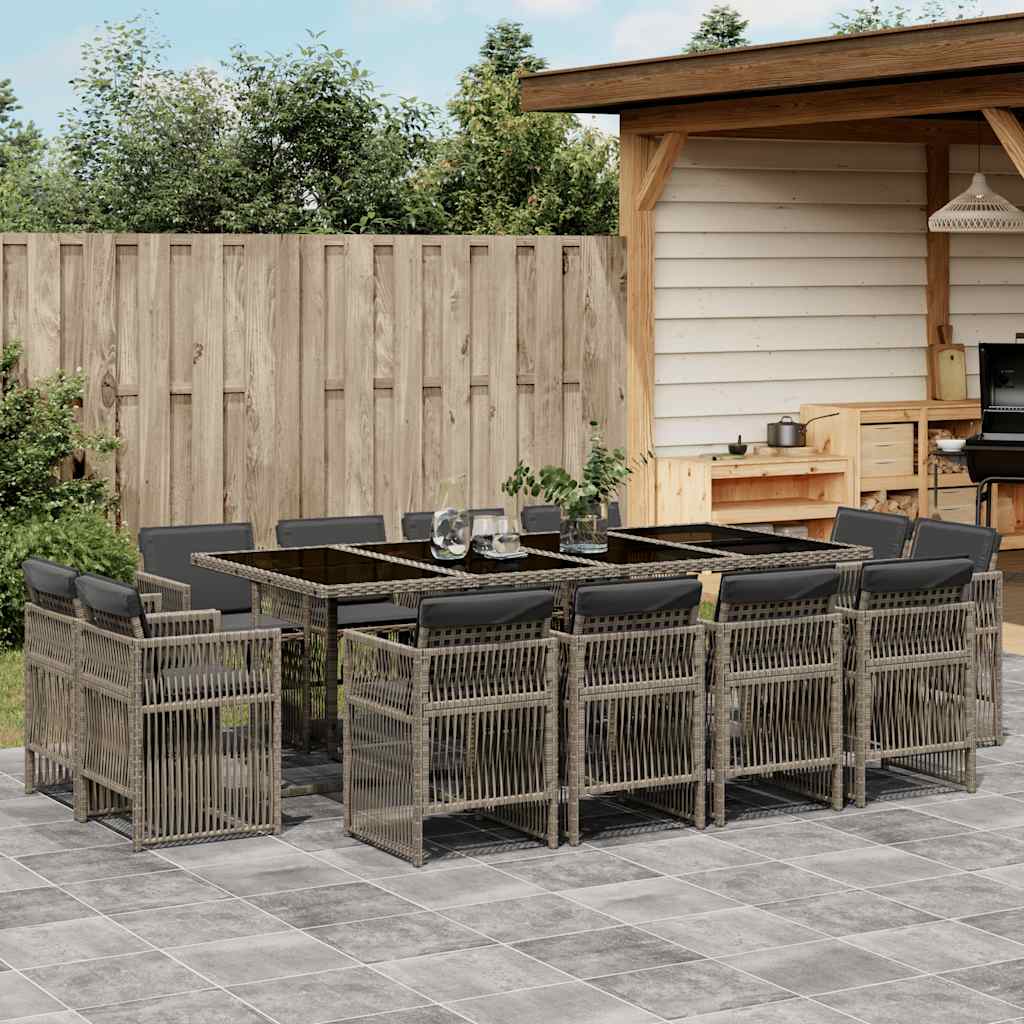 vidaXL 9-delige Tuinset poly rattan zwart