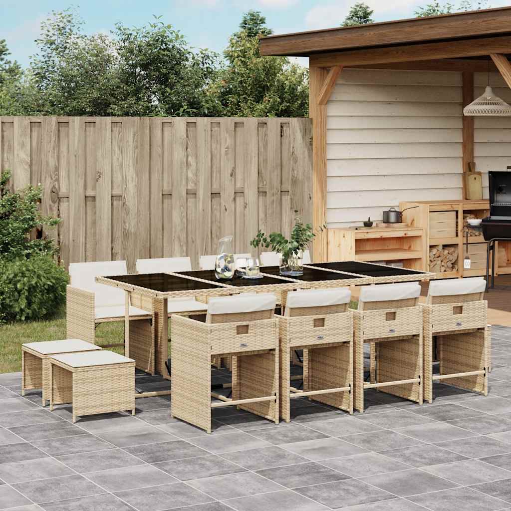 vidaXL 9-delige Tuinset poly rattan zwart