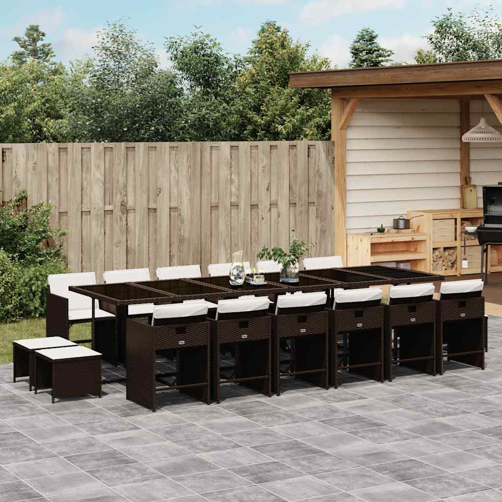 vidaXL 9-delige Tuinset poly rattan zwart